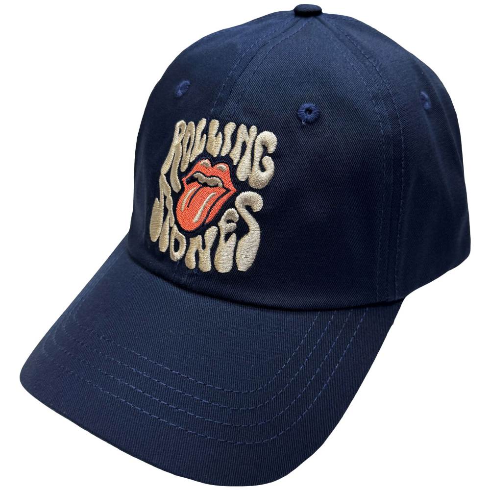 The Rolling Stones - Swirl Tongue Logo Baseball pet - Donkerblauw